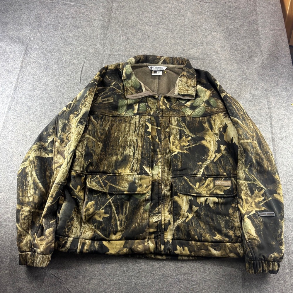 Columbia Sportswear Mens XL Hunting Interchange Jacket Camo Timberwolf Full Zip
